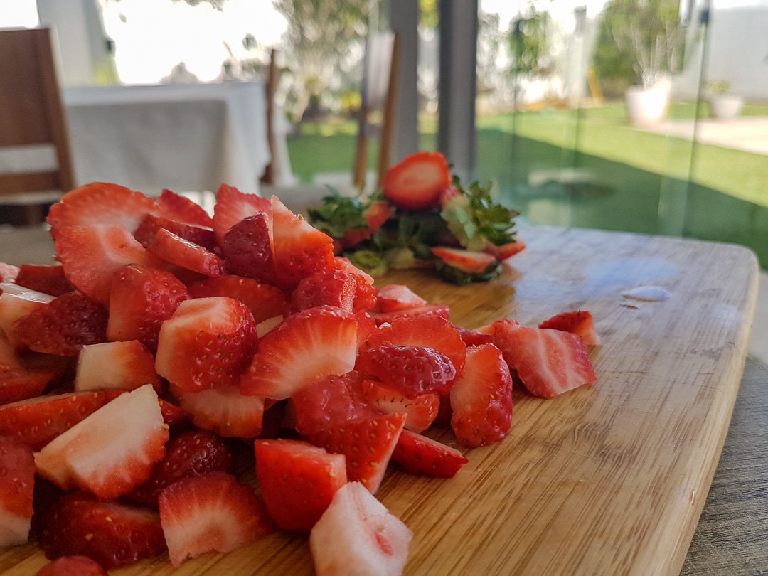 Morangos picados