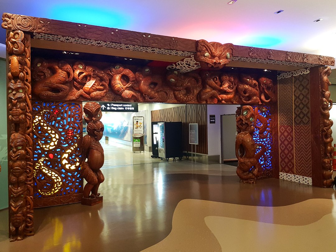 No aeroporto de Auckland