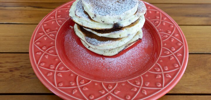 Panqueca de iogurte com chocolate
