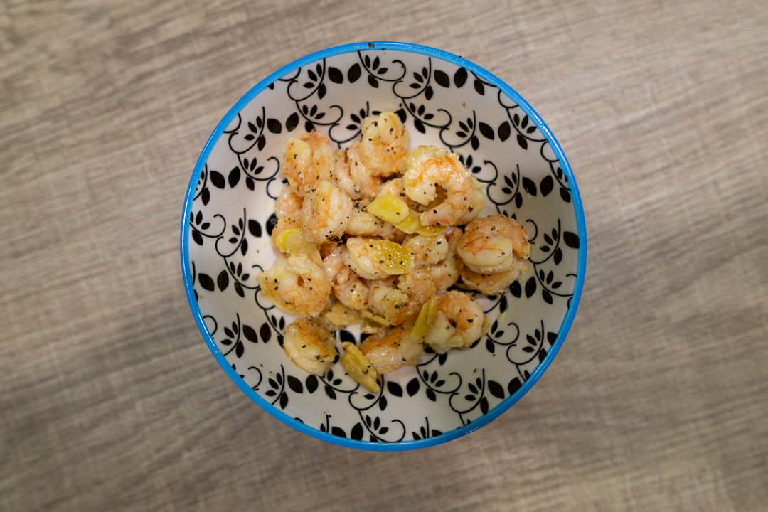 Camarões com lemon pepper