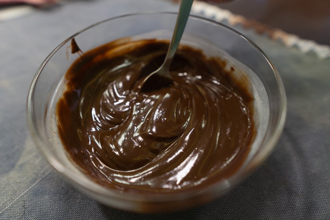 Ponto da mistura do ganache