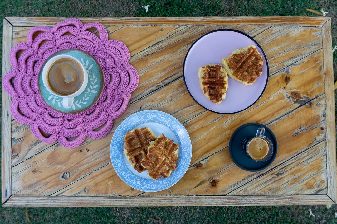 Waffle Belga no lanchinho da tarde