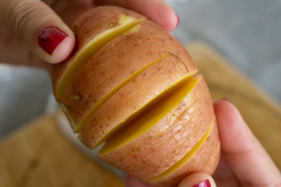 cortando as batatas
