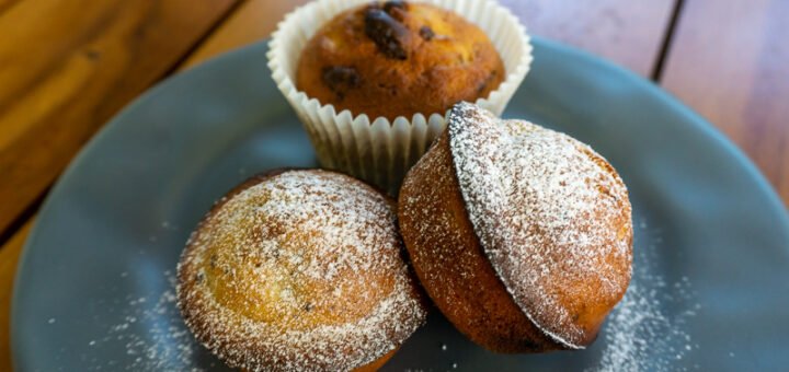 Bolo de banana com chocolate