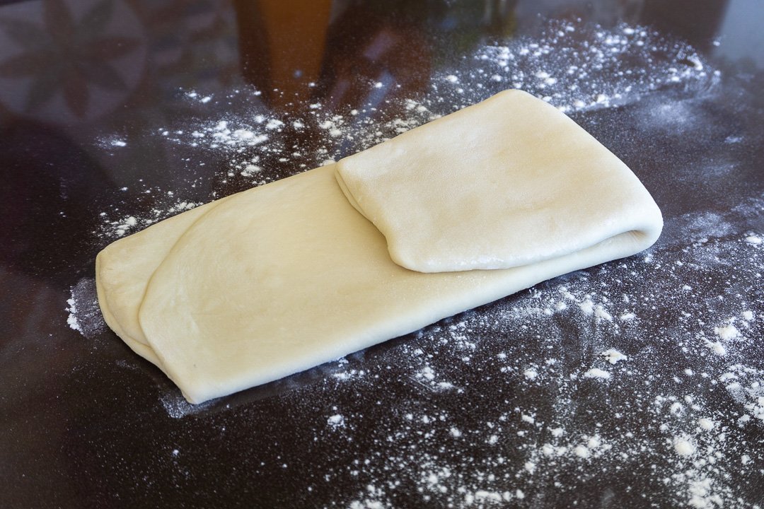 primeira dobra do croissant